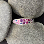 Rock Candy Sapphires Tapered Sterling Silver Ring