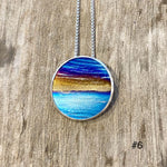 Flame Painted Titanium Beach Sunset Necklaces