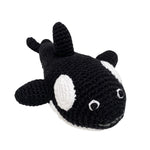 Fair Trade Organic Cotton Knit Smiling Orca Baby Rattle