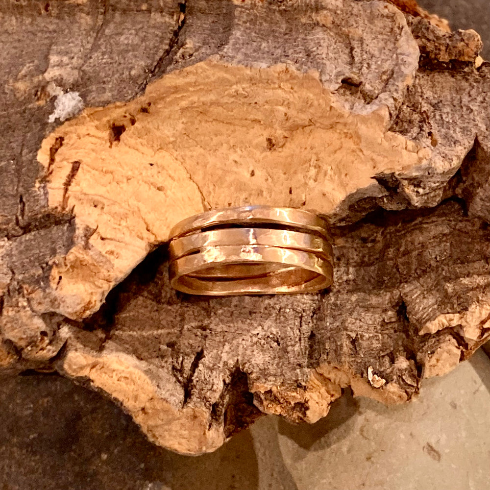 14K Gold Cooper Barrel Rings