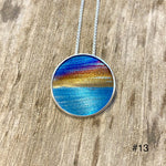 Flame Painted Titanium Beach Sunset Necklaces