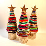 Upcycled Multicolor Wool Christmas Trees