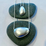 Satin Sterling Silver Pebble Necklaces