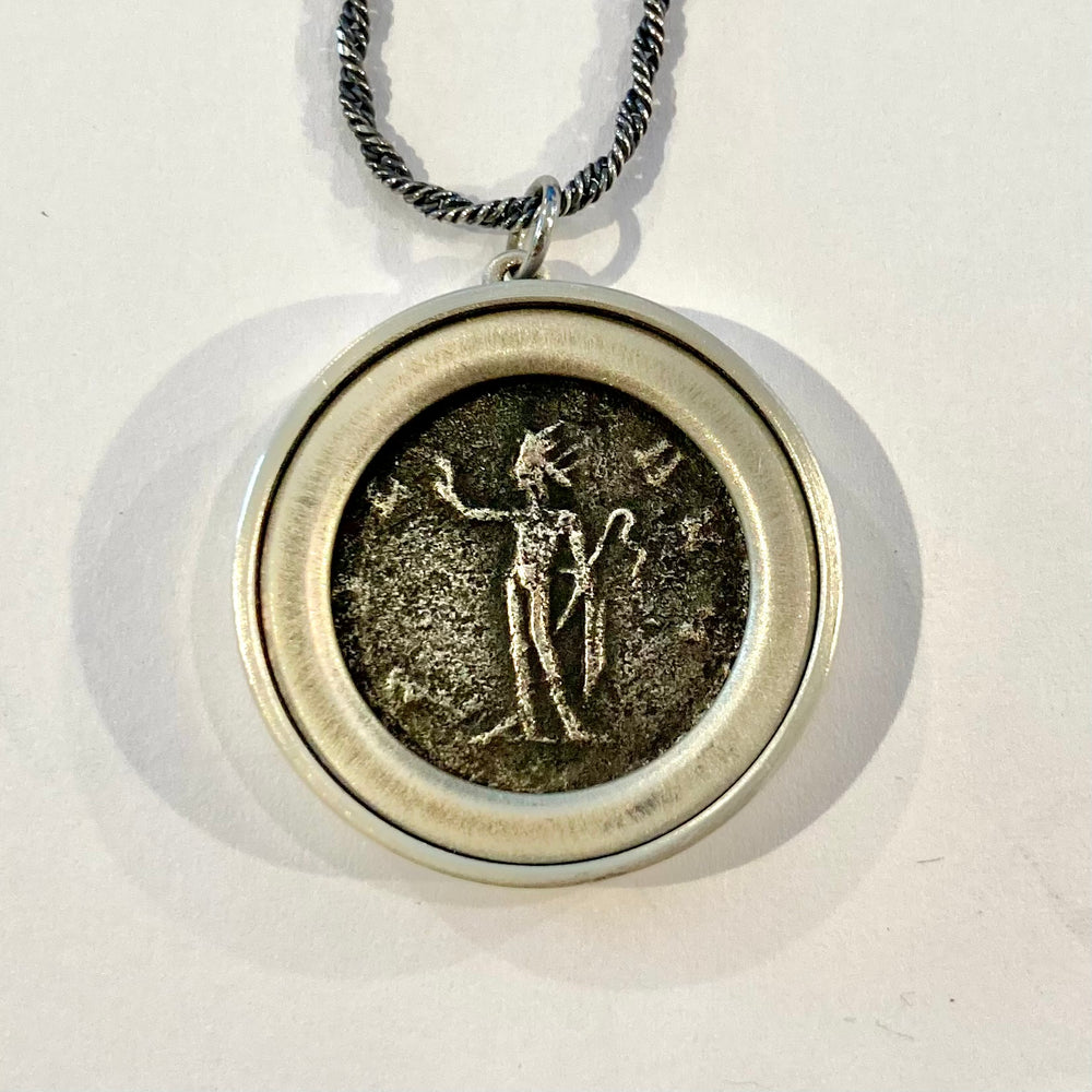 Silver Emperor Claudius II Augustus Coin Necklace