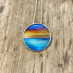 Flame Painted Titanium Beach Sunset Necklaces