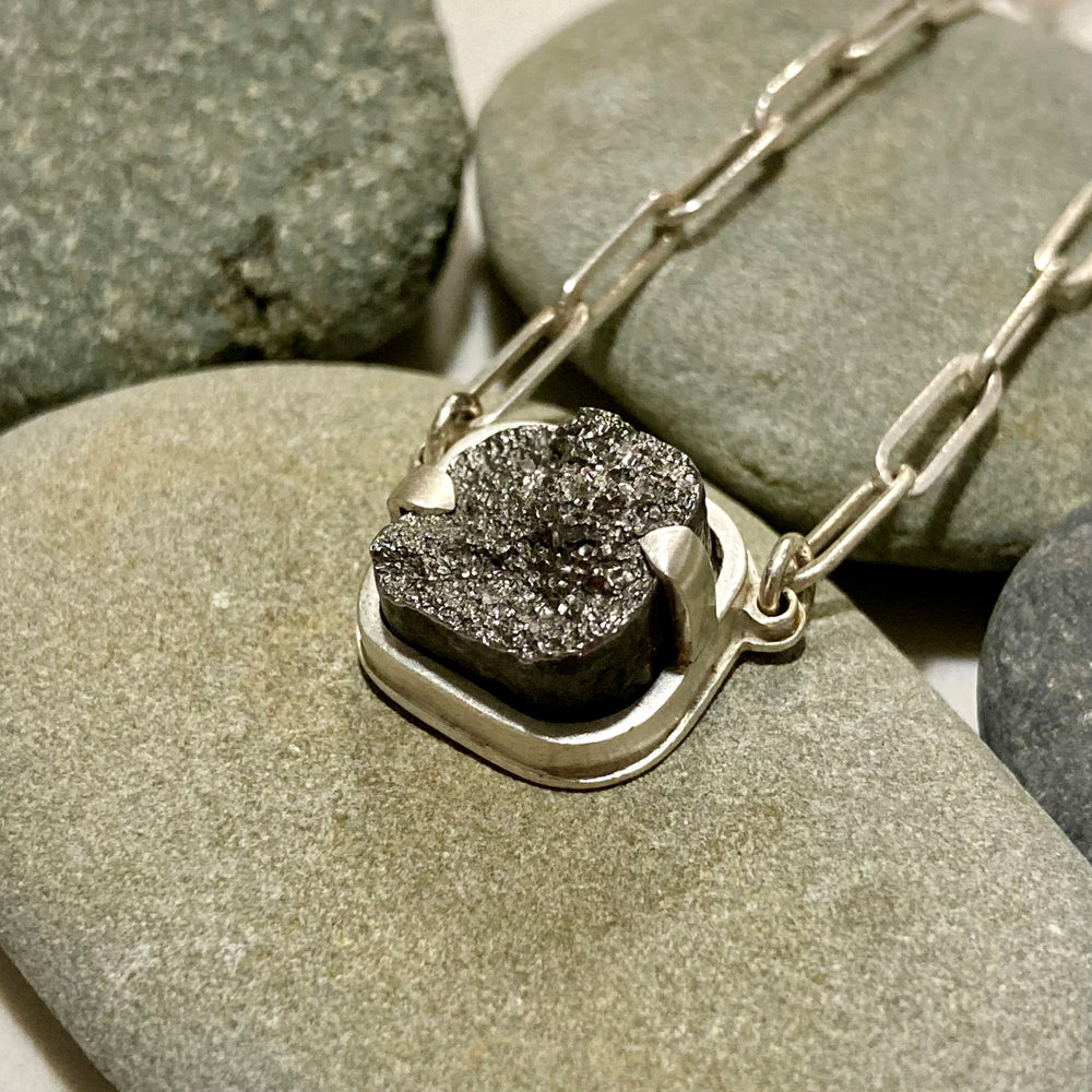 Broken Steel Sterling Silver Necklace
