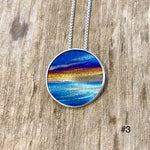 Flame Painted Titanium Beach Sunset Necklaces