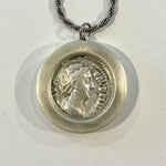 Silver Diva Faustina the Elder Dinar Coin Necklace