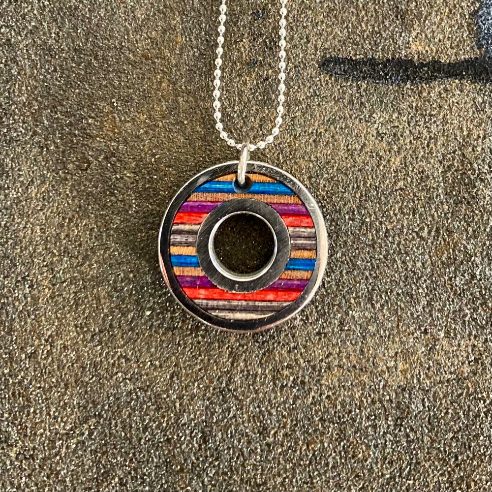 Upcycled Wood Skateboard Ball Bearing Necklaces