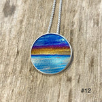 Flame Painted Titanium Beach Sunset Necklaces