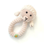Fair Trade Cotton Lamb Ring Baby Rattle