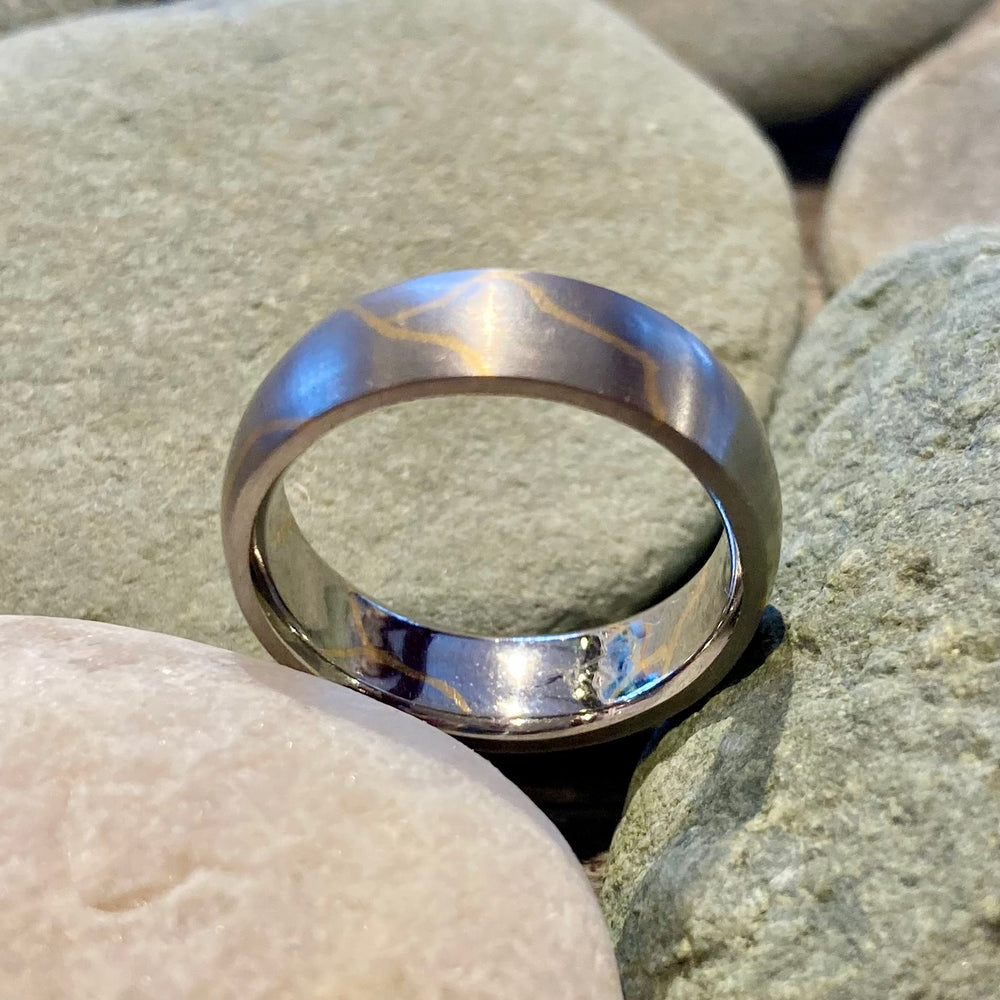 Palladium 500 Kintsugi Ring with 24K Gold