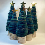 Upcycled Greens Wool Christmas Trees