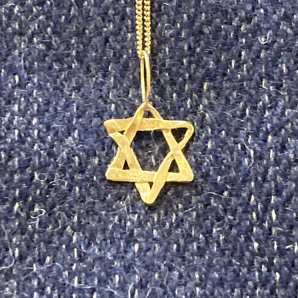 Gold Star of David Necklace