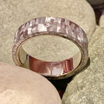 Cystalized Stainless Steel and Palladium 500 Ring with Diamond