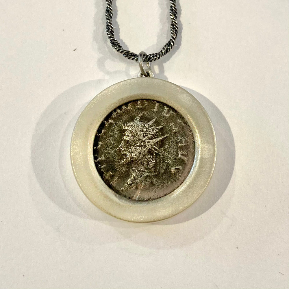 Silver Emperor Claudius II Augustus Coin Necklace