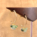 Emerald Cluster 18K Gold Hoop Earrings