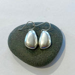 Satin Sterling Silver Pebble Earrings