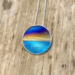 Flame Painted Titanium Beach Sunset Necklaces