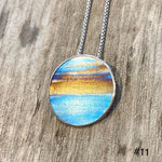 Flame Painted Titanium Beach Sunset Necklaces