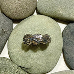 Oxidized Sterling Silver Cedar Branch Rings