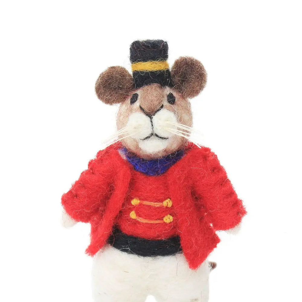 Fair Trade Wool Felt Nutcracker Mouse Ornament