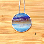 Flame Painted Titanium Beach Sunset Necklaces