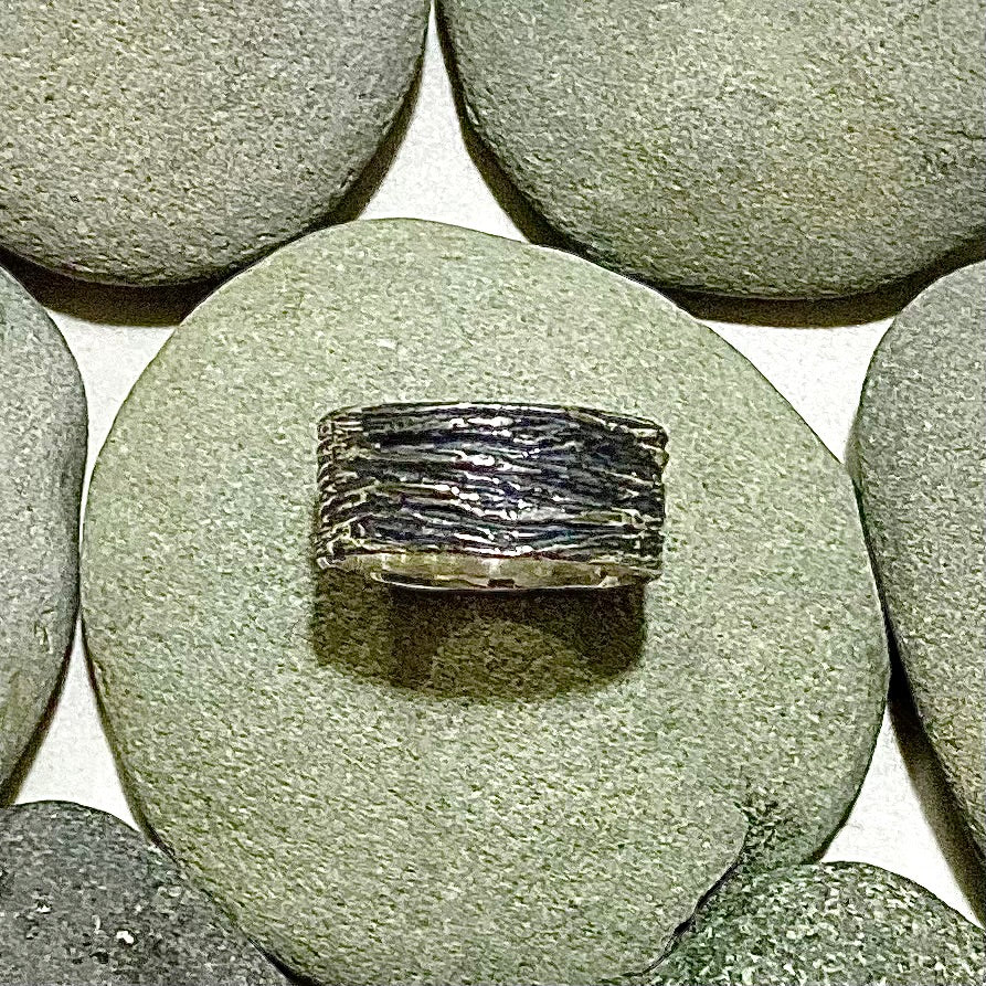 Oxidized Sterling Silver Pinyon Pine Rings