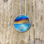 Flame Painted Titanium Beach Sunset Necklaces
