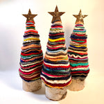 Upcycled Multicolor Wool Christmas Trees
