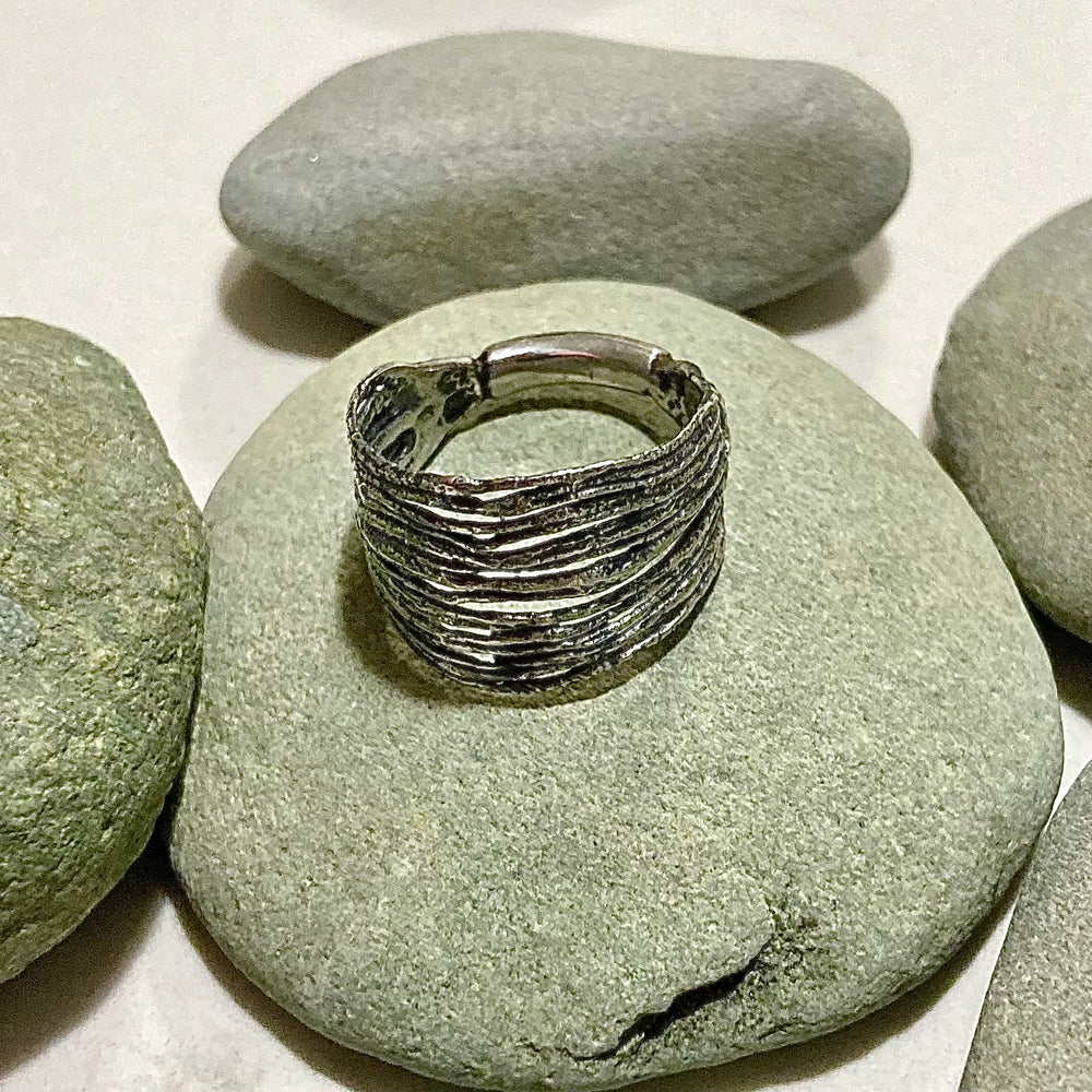 Oxidized Sterling Silver Pinyon Pine Rings