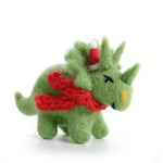 Fair Trade Wool Felt Christmas Triceratops Ornament