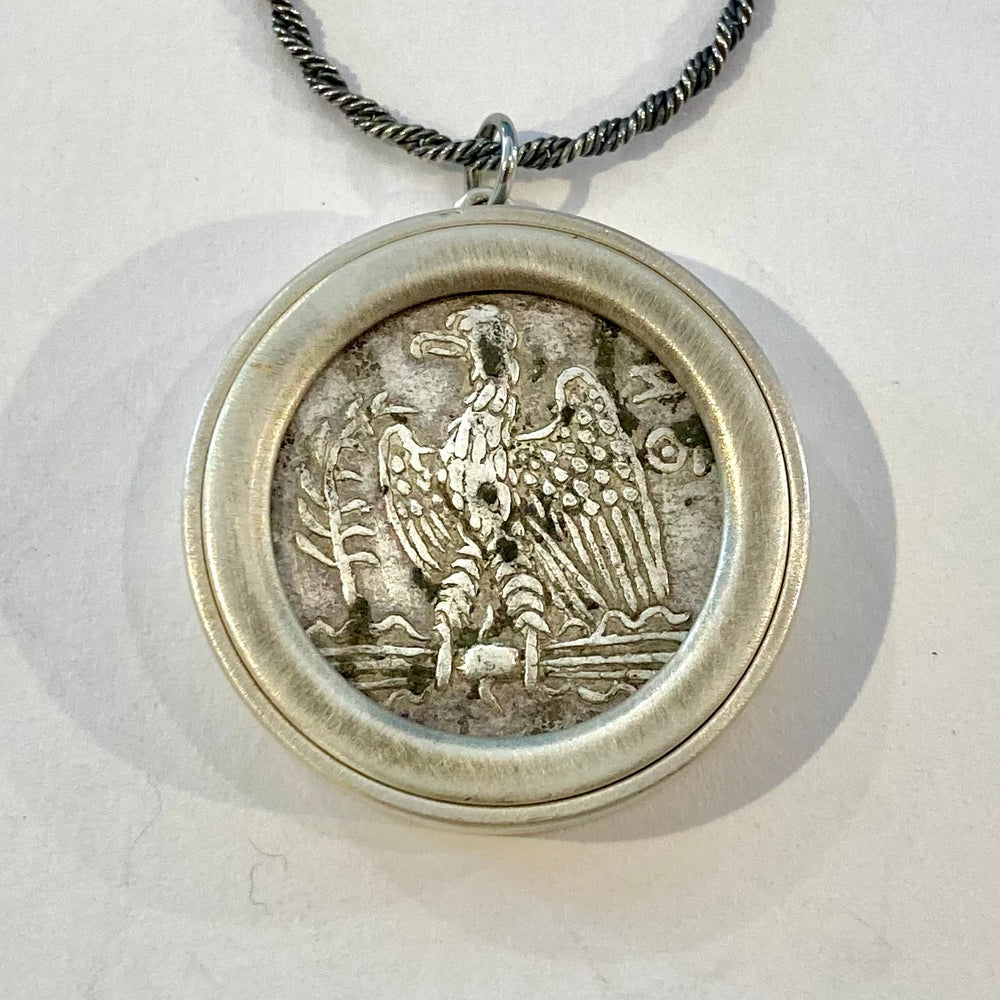 Silver Tetra Drachma of Young Emperor Nero Coin Necklace