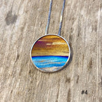 Flame Painted Titanium Beach Sunset Necklaces