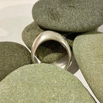 Sterling Silver Pebble Ring with Three Diamonds