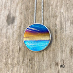 Flame Painted Titanium Beach Sunset Necklaces