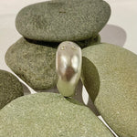 Sterling Silver Pebble Ring with Three Diamonds