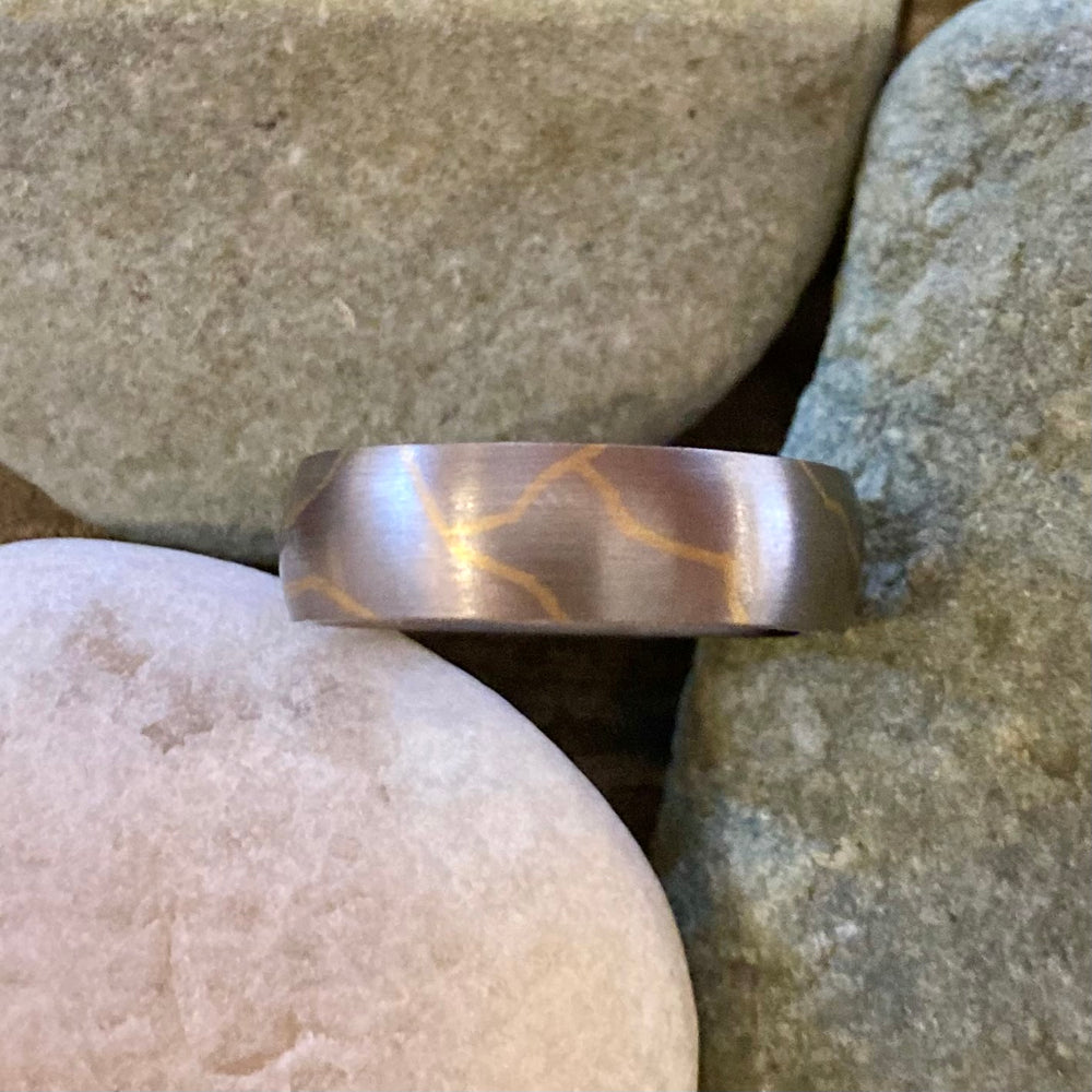 Palladium 500 Kintsugi Ring with 24K Gold