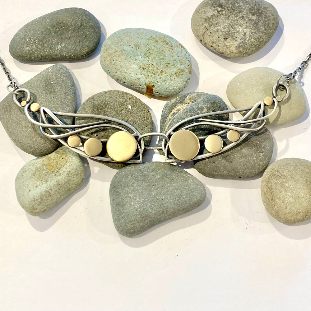 Winged Victory Sterling Silver Wire Pendant Necklace