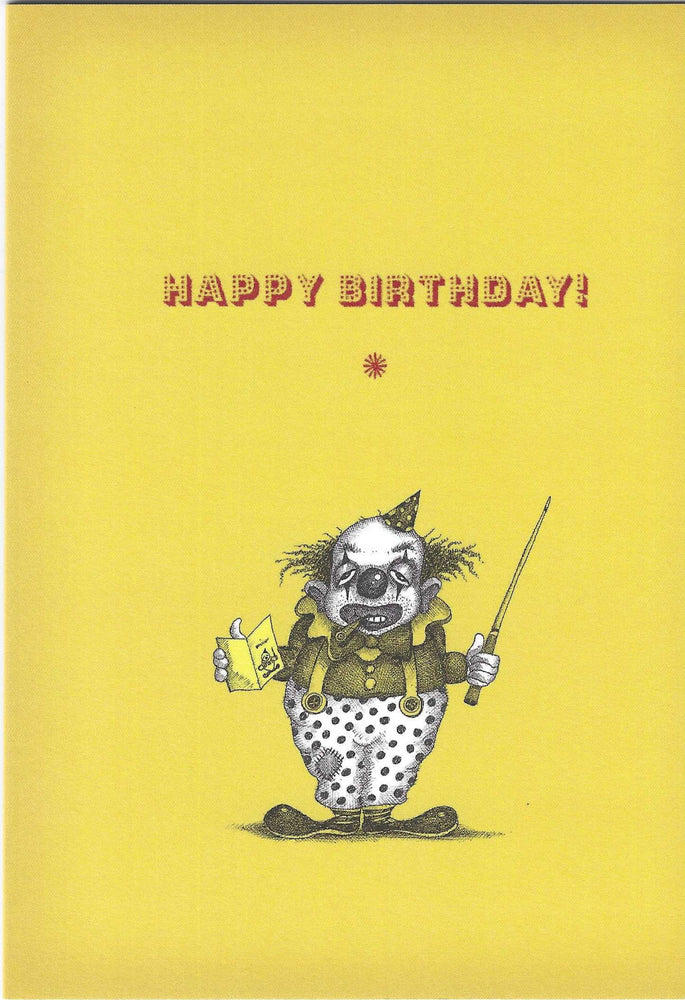 Happy Birthday Smoking Clown Card