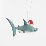 Fair Trade Wool Felt Santa Shark Ornament