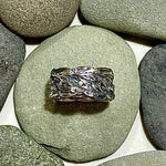 Oxidized Sterling Silver Cedar Branch Rings