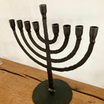 Wrought Iron Classic Flat Hanukkah Menorah