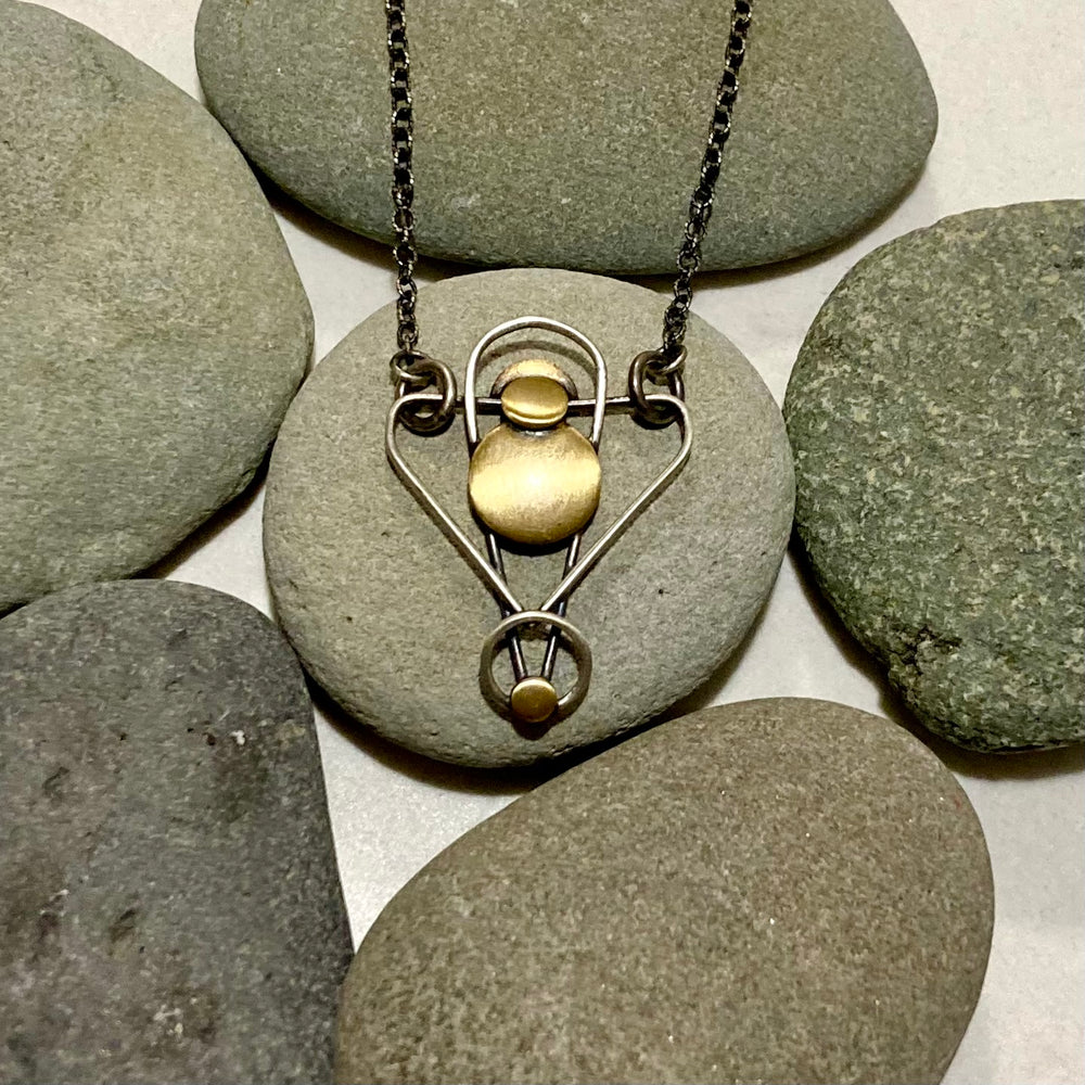 Hornet Sterling Silver Wire Pendant Necklace