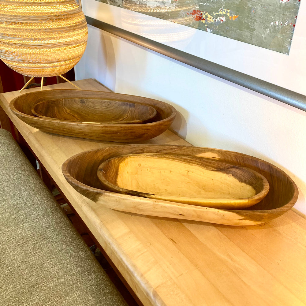 Fair Trade Mahogany Oval Serving Bowls