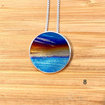 Flame Painted Titanium Beach Sunset Necklaces