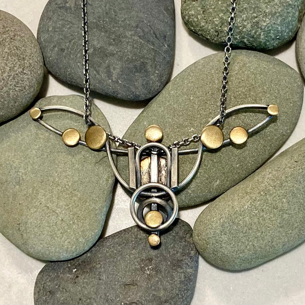 Pheonix Sterling Silver Wire Pendant Necklace