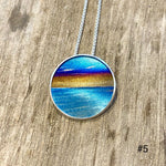 Flame Painted Titanium Beach Sunset Necklaces