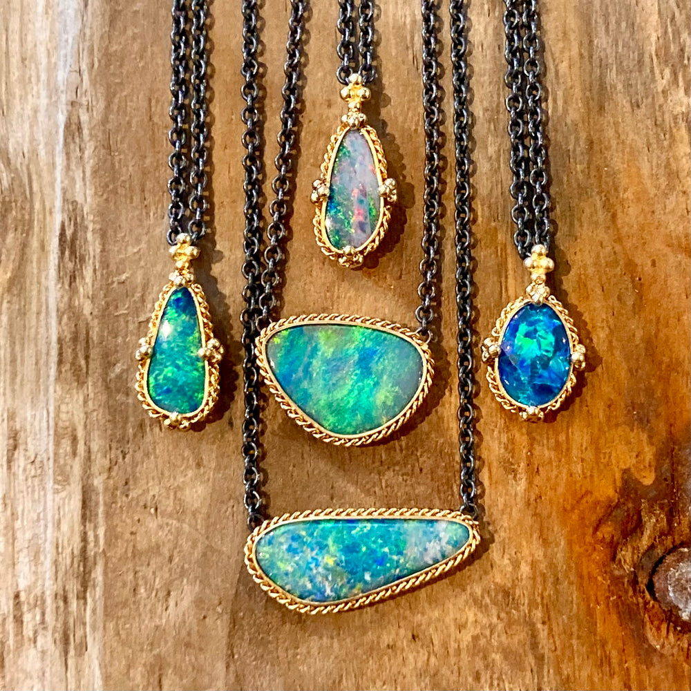 One of a Kind Opal Pendant Necklaces