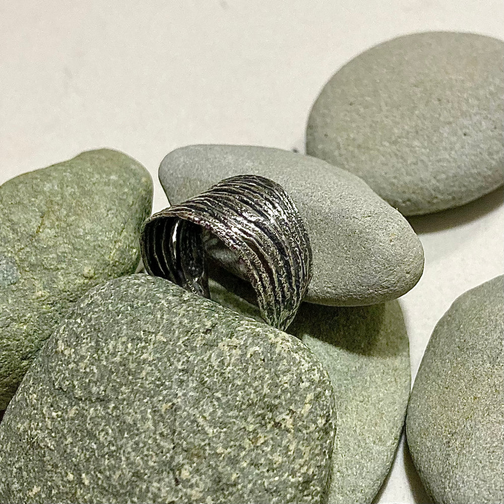 Oxidized Sterling Silver Pinyon Pine Rings